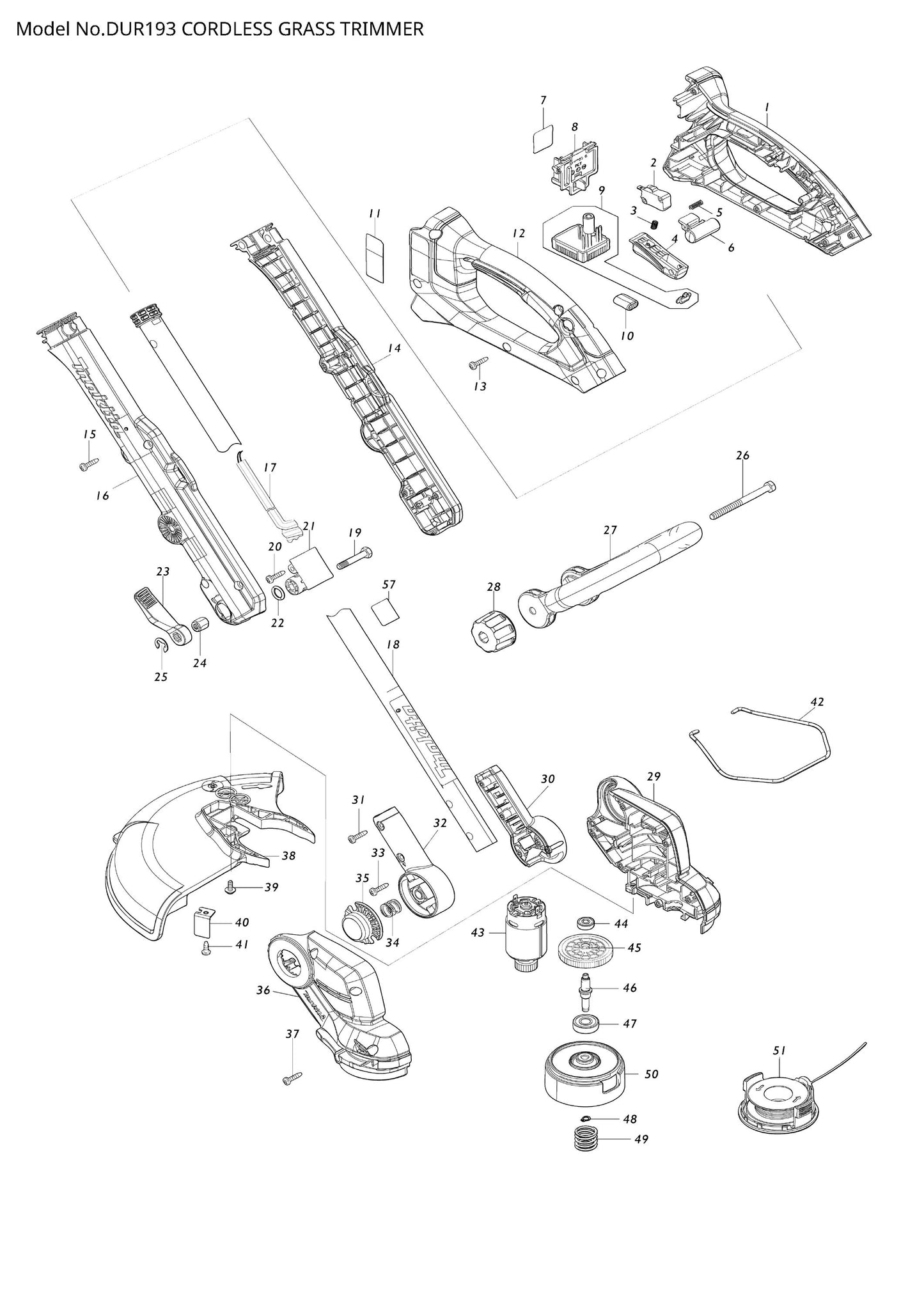 Makita DUR141 Ersatzteile