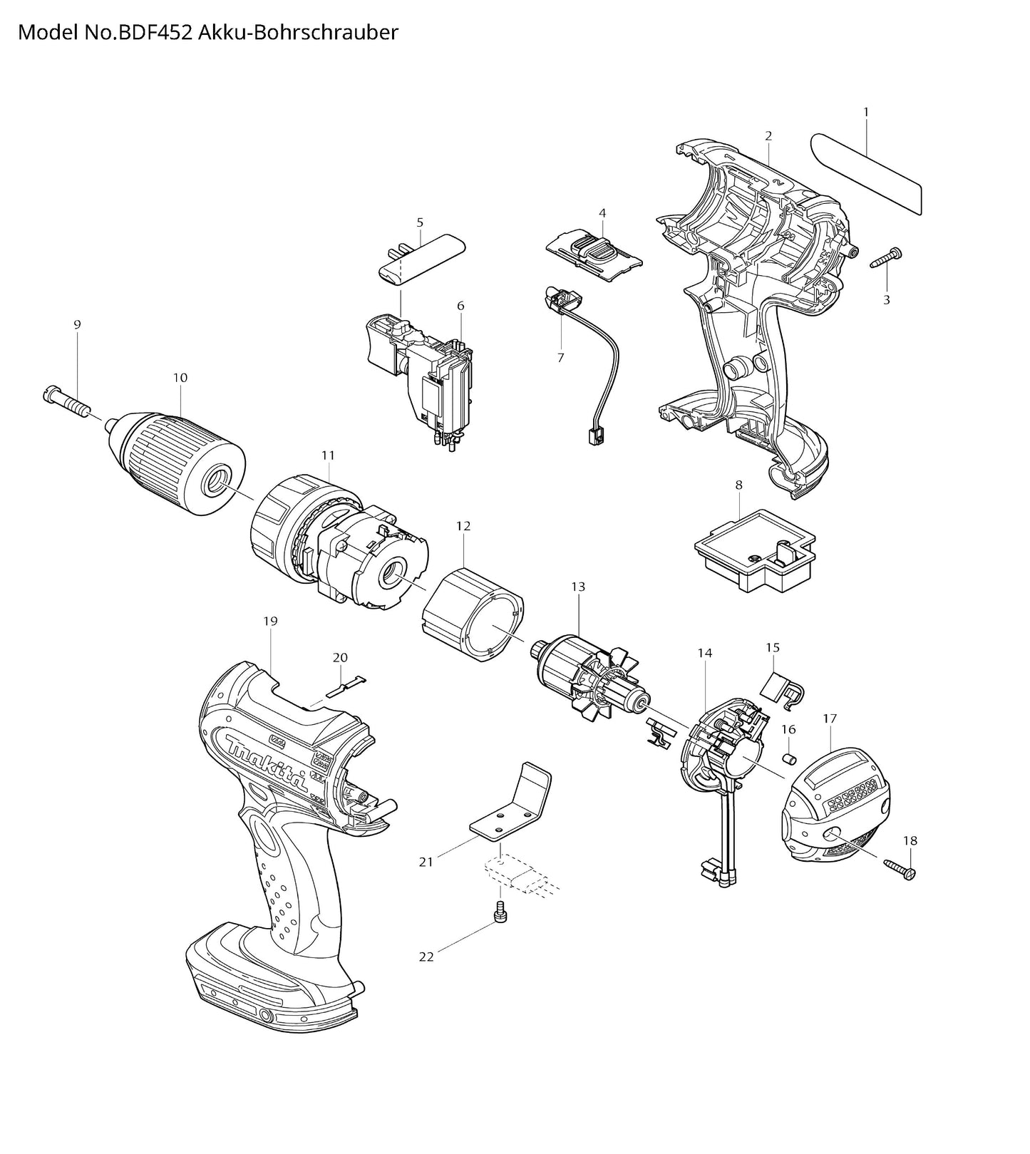 Makita BDF452 Ersatzteile