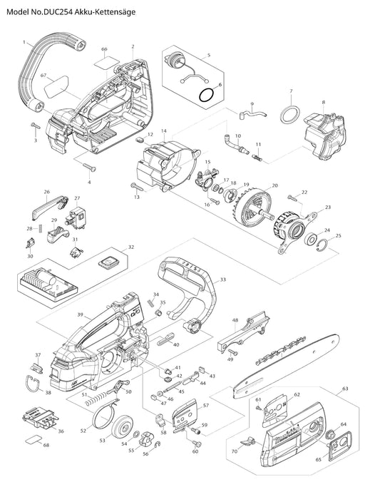 Makita DUC254 Ersatzteile