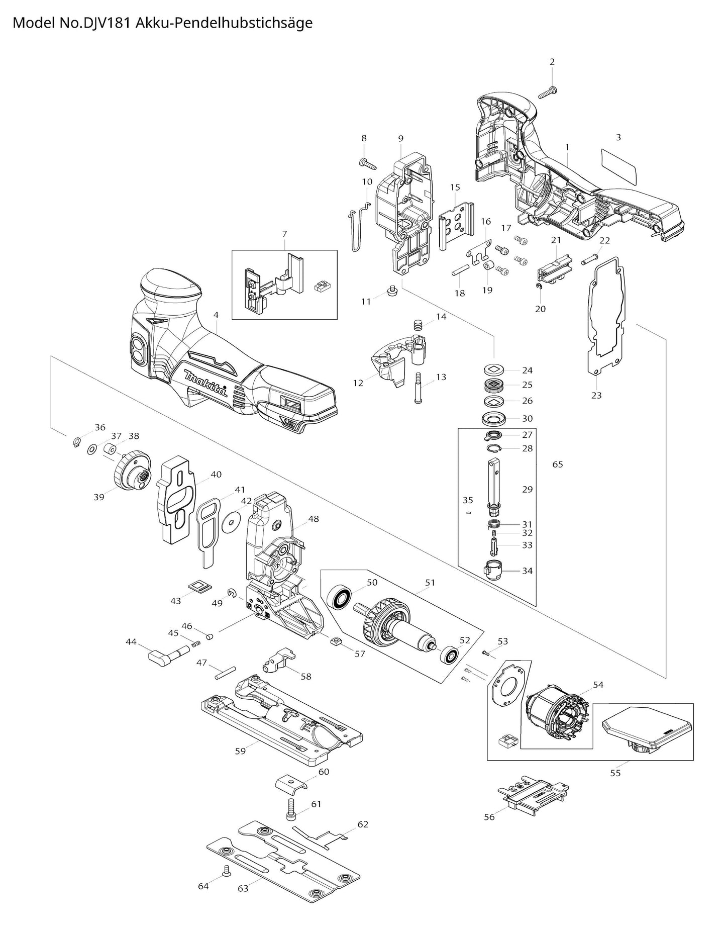 Makita DJV181 Ersatzteile