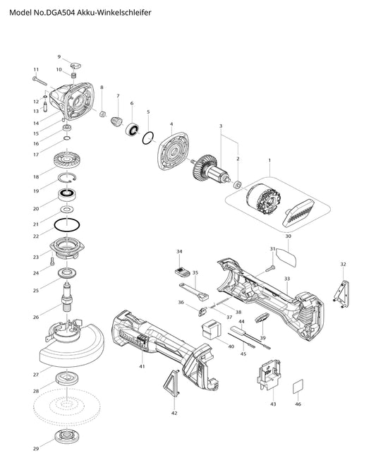 Makita DGA504 Ersatzteile