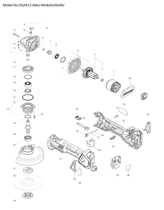 Makita DGA513 Ersatzteile