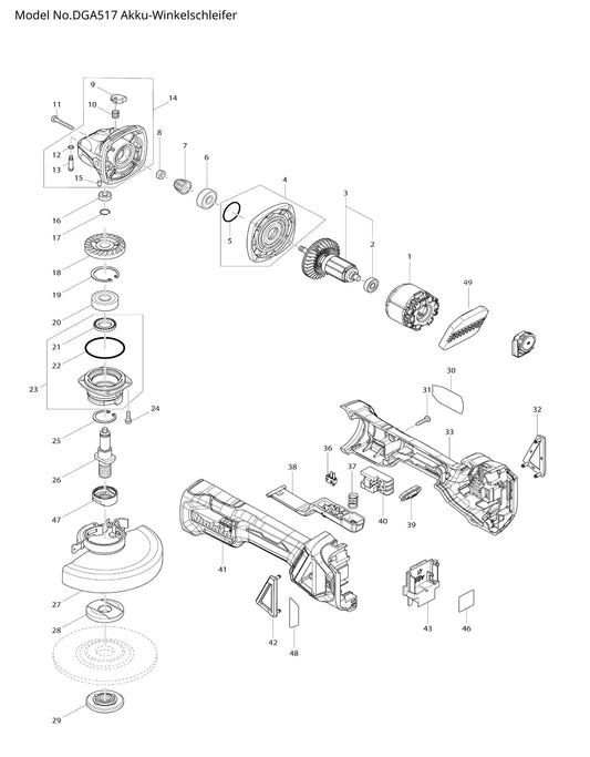 Makita DGA517 Ersatzteile