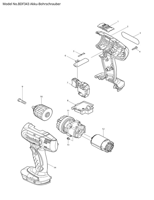 Makita BDF343 Ersatzteile