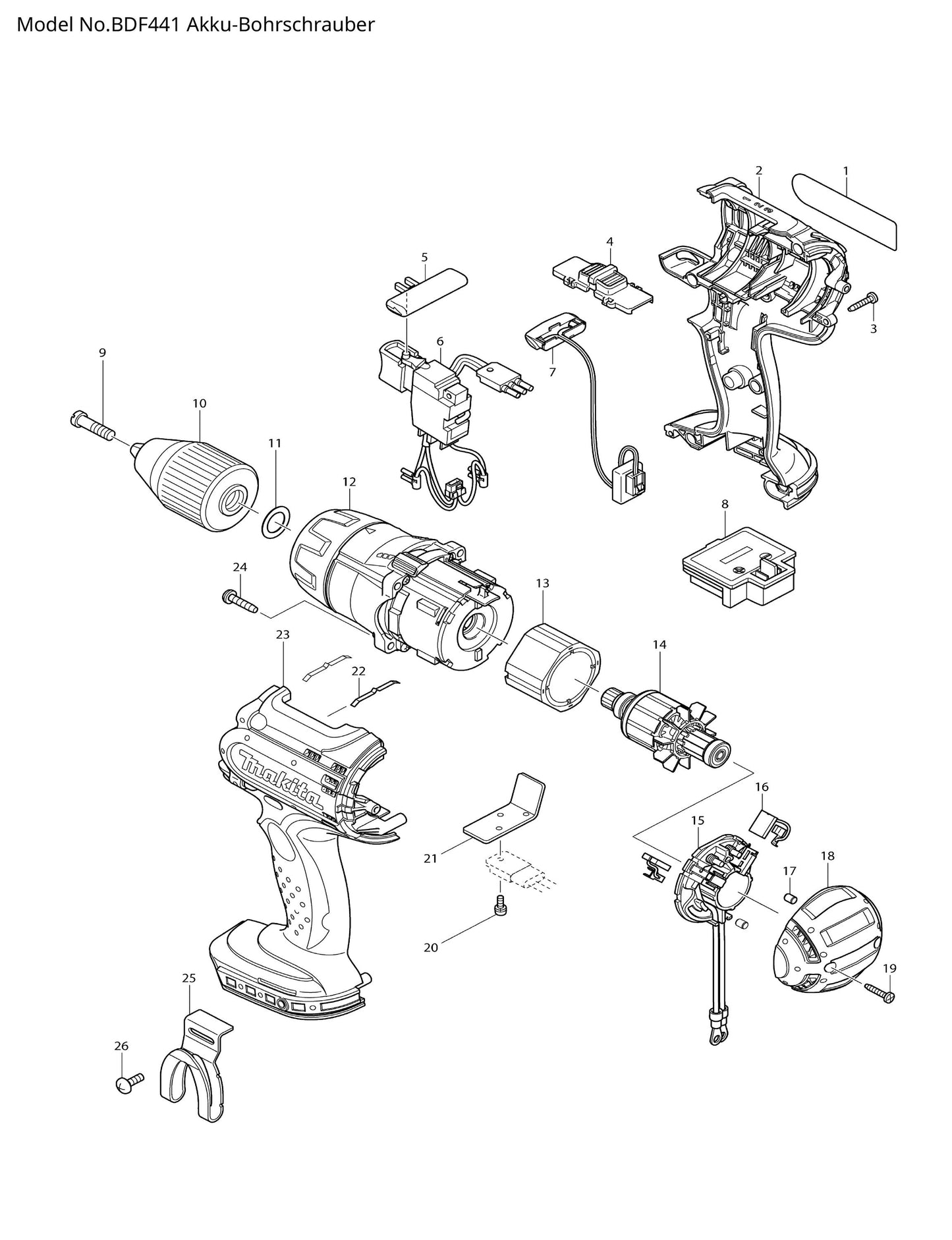 Makita BDF441 Ersatzteile