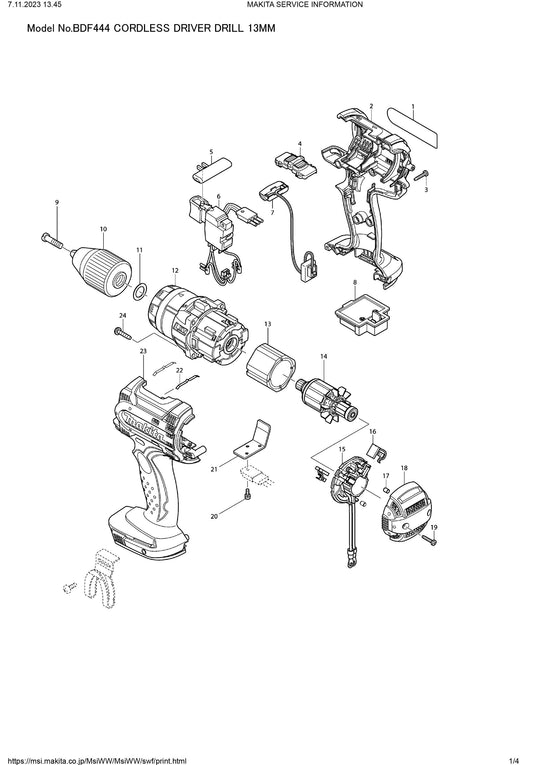 Makita BDF444 Ersatzteile