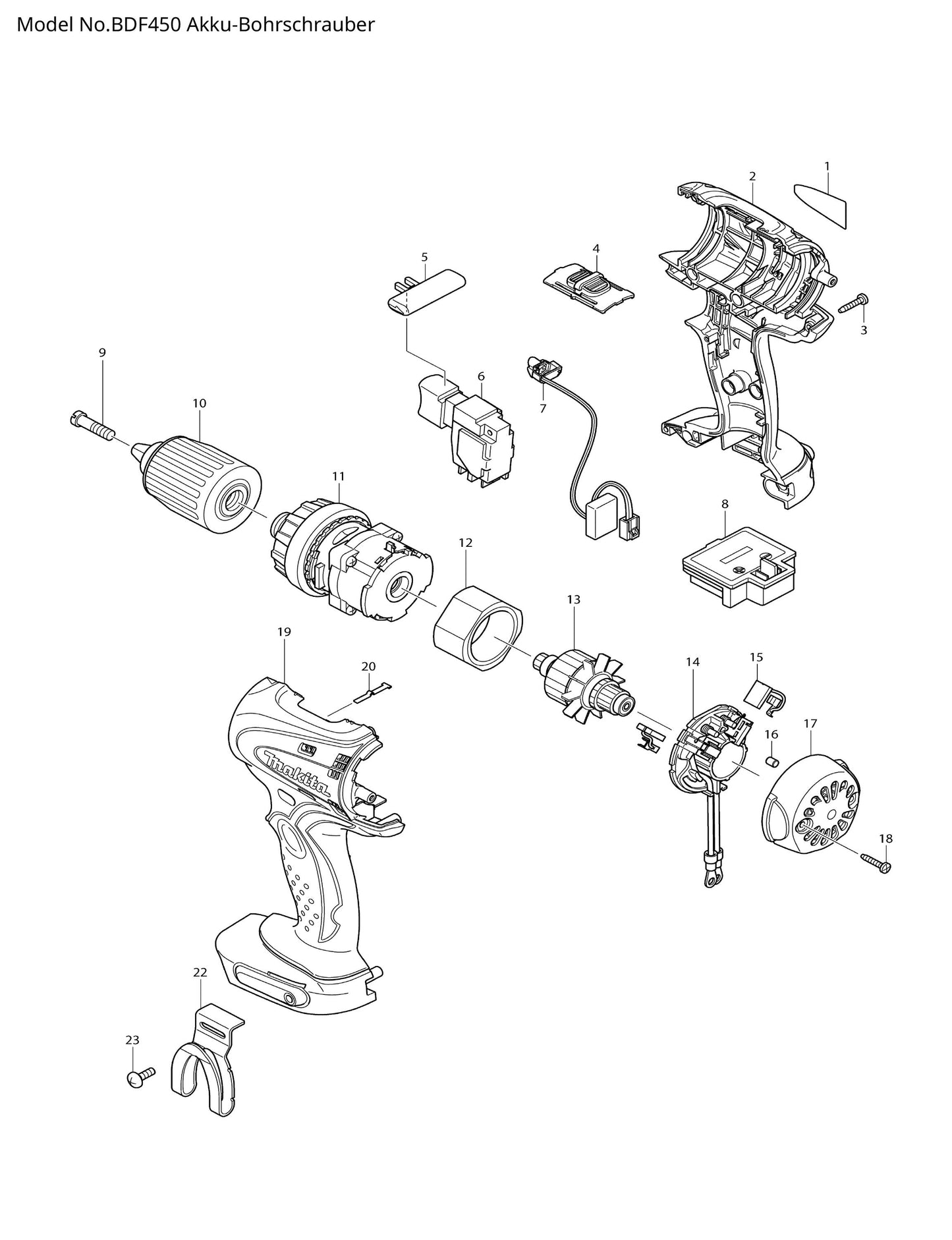 Makita BDF450 Ersatzteile
