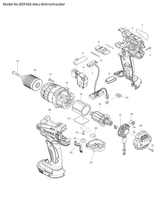 Makita BDF458 Ersatzteile