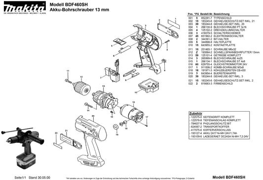 Makita BDF460 Ersatzteile