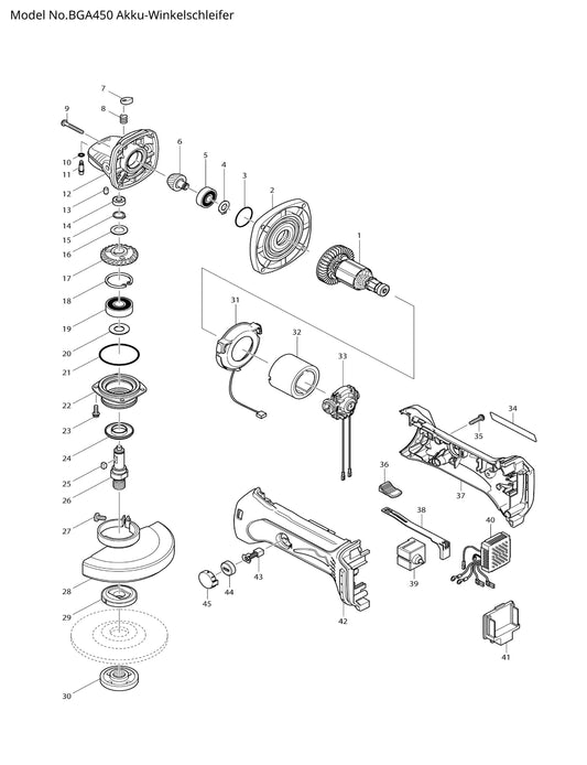 Makita BGA450 Ersatzteile