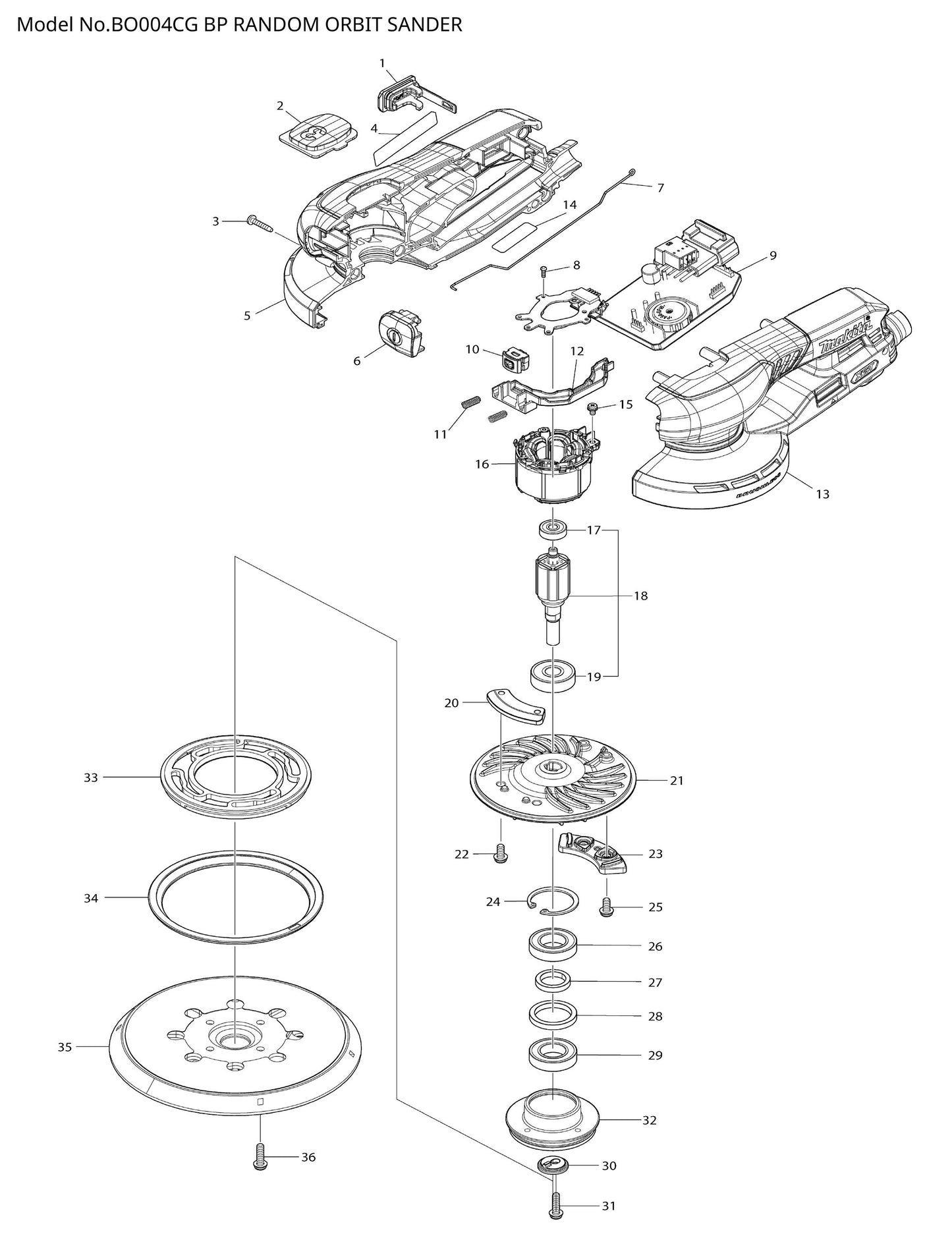 Makita BO004CG Ersatzteile