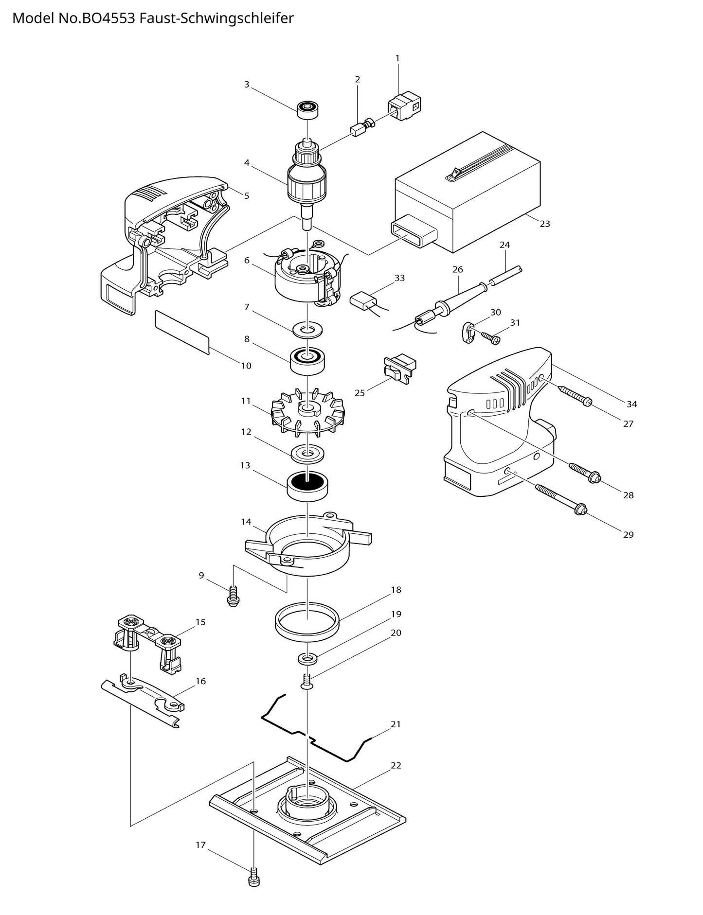 Makita BO4553 Ersatzteile