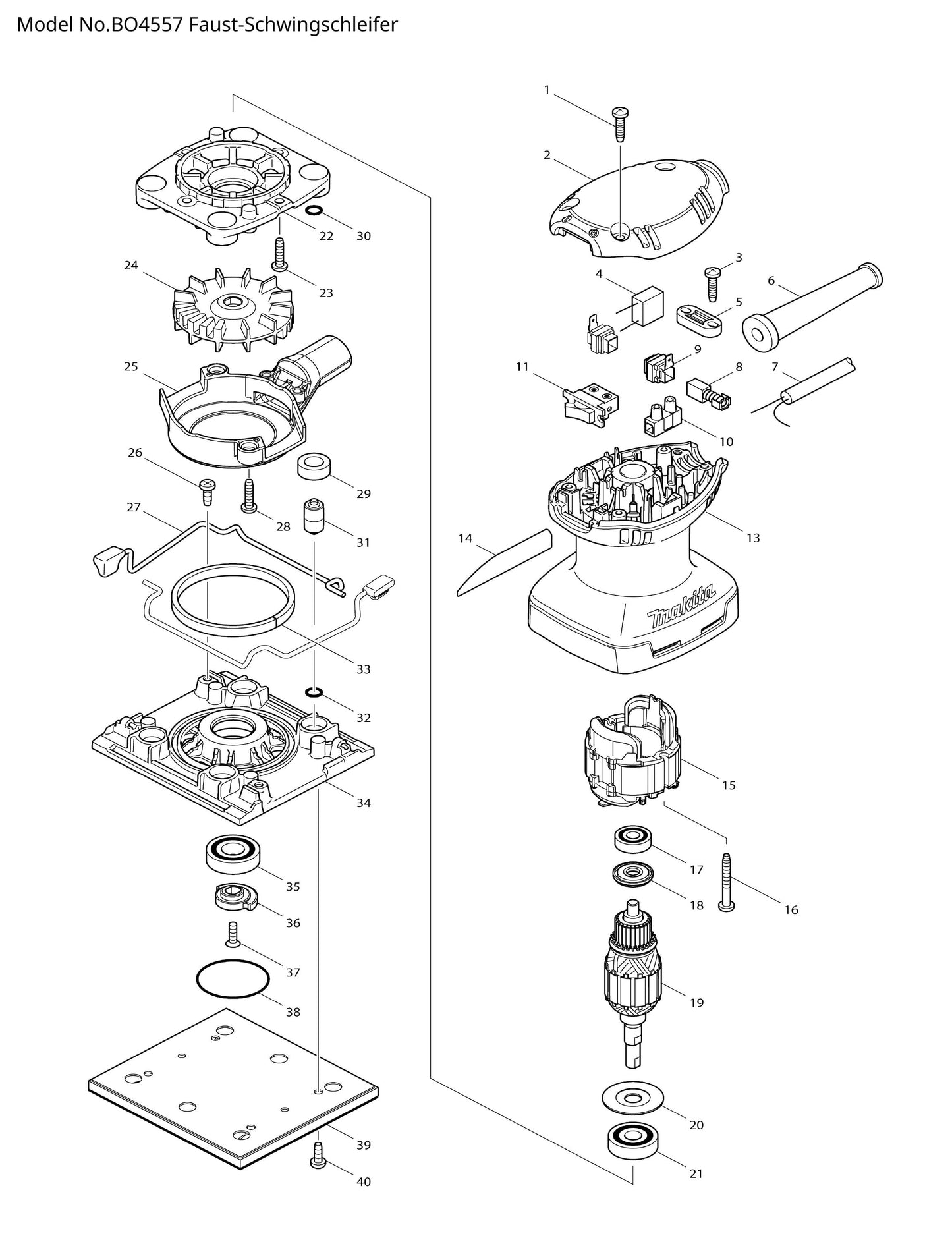 Makita BO4557 Ersatzteile