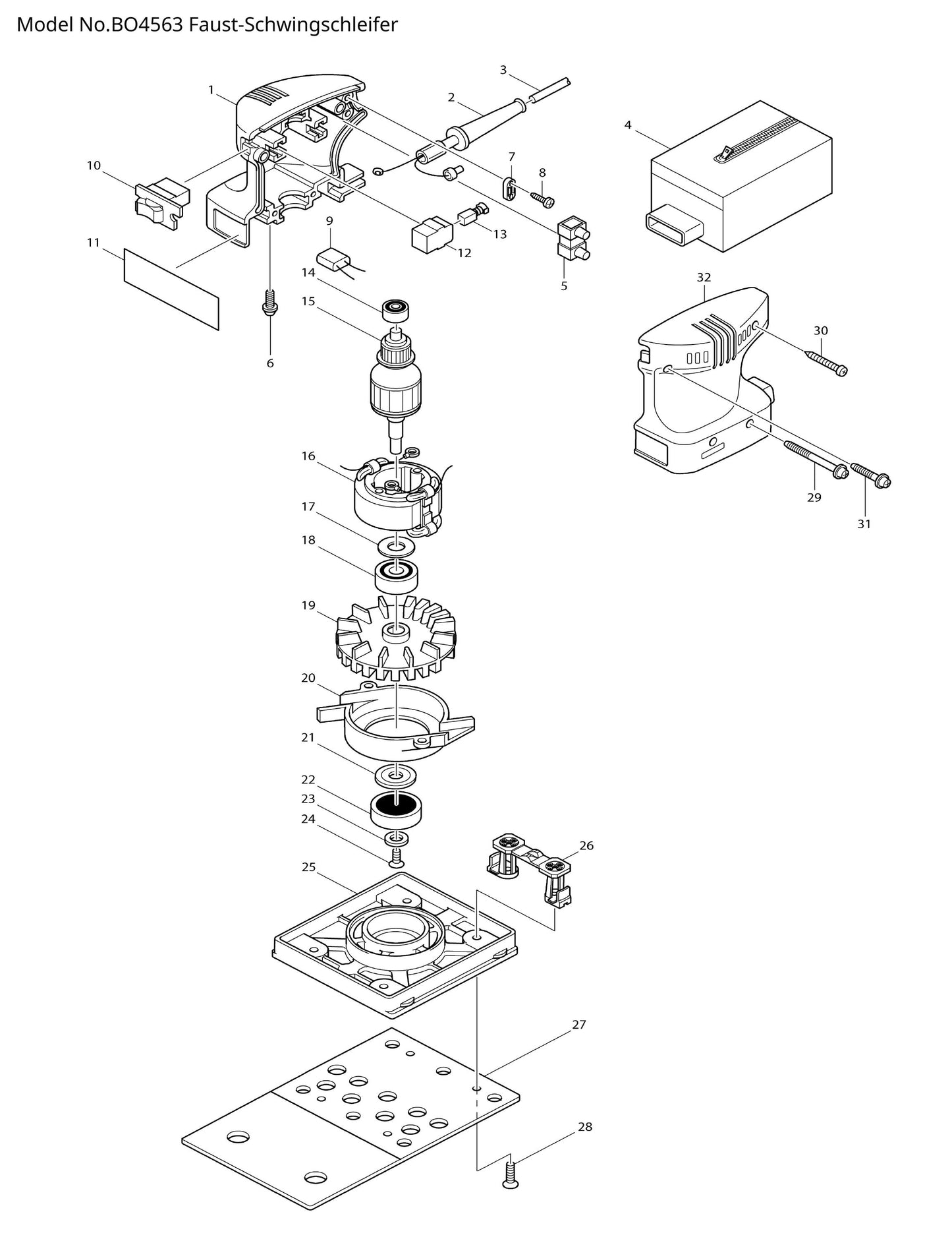 Makita BO4563 Ersatzteile