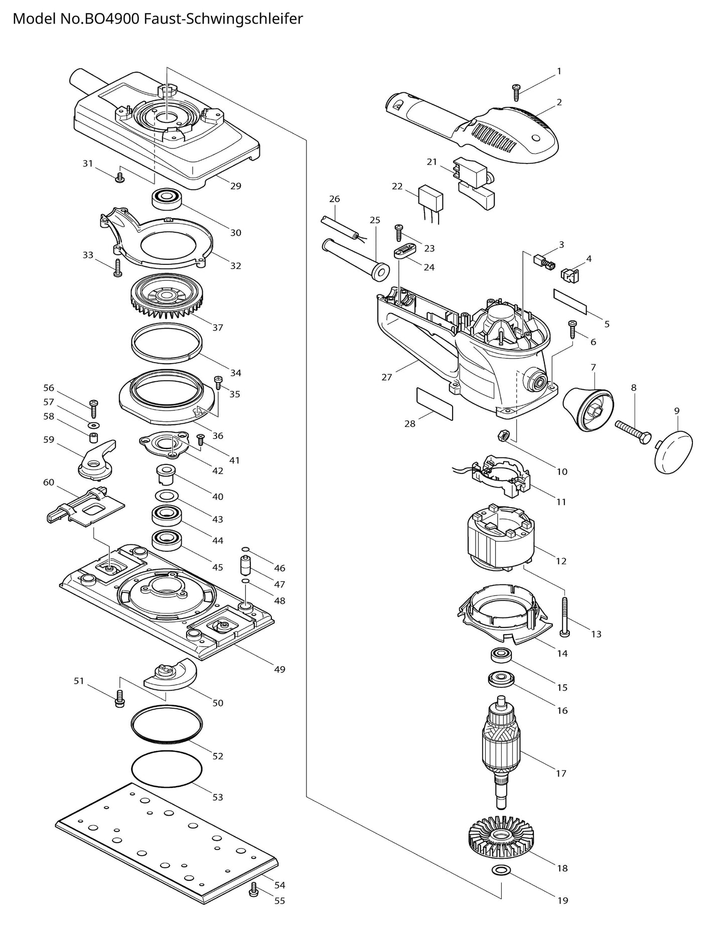 Makita BO4900 Ersatzteile