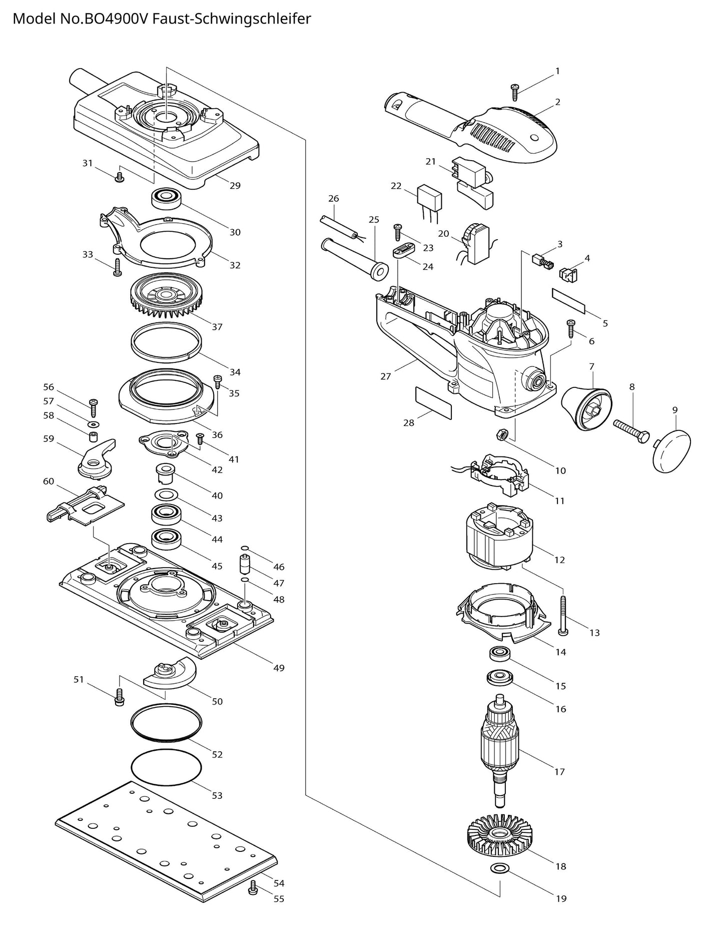 Makita BO4900V Ersatzteile