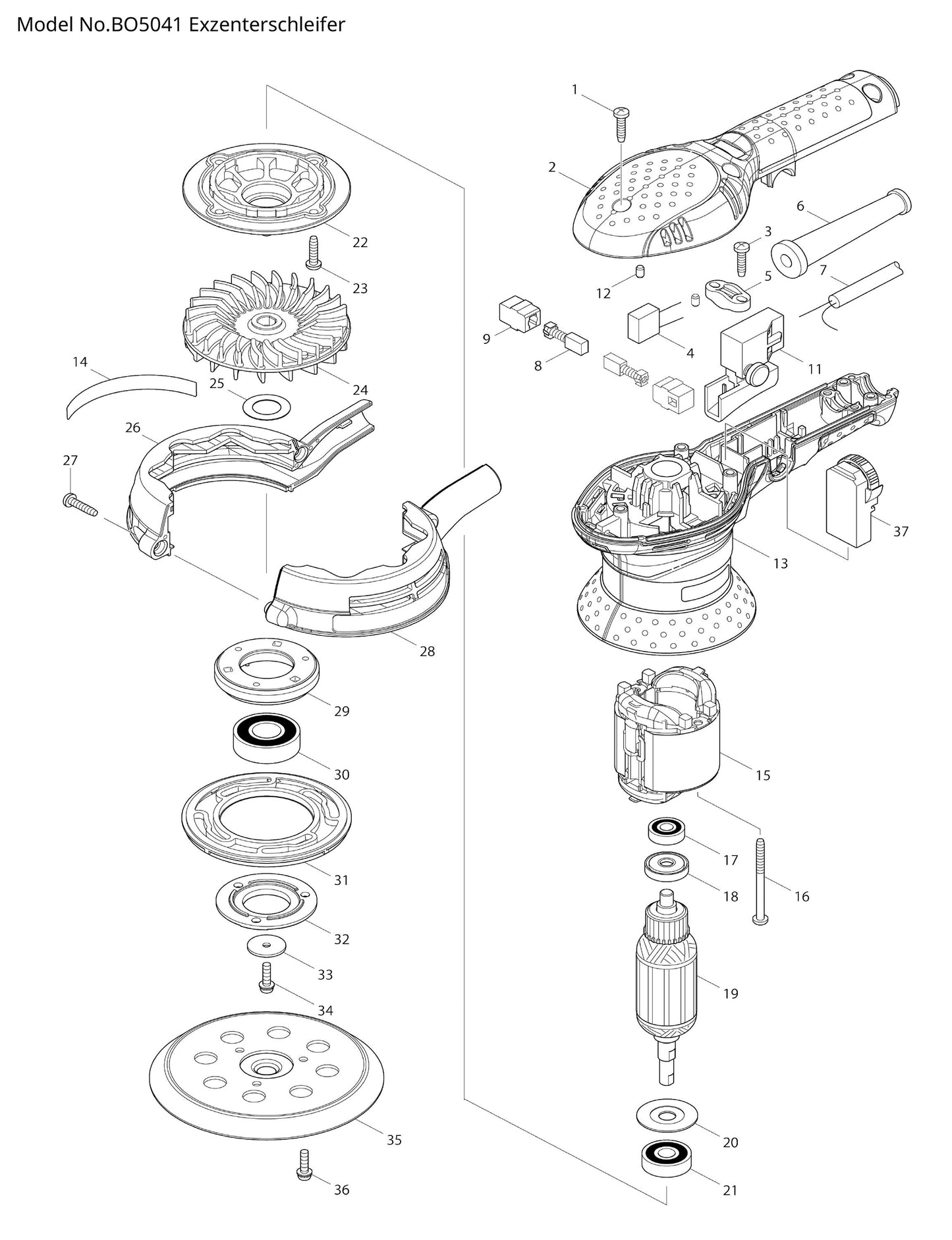 Makita BO5041 Ersatzteile
