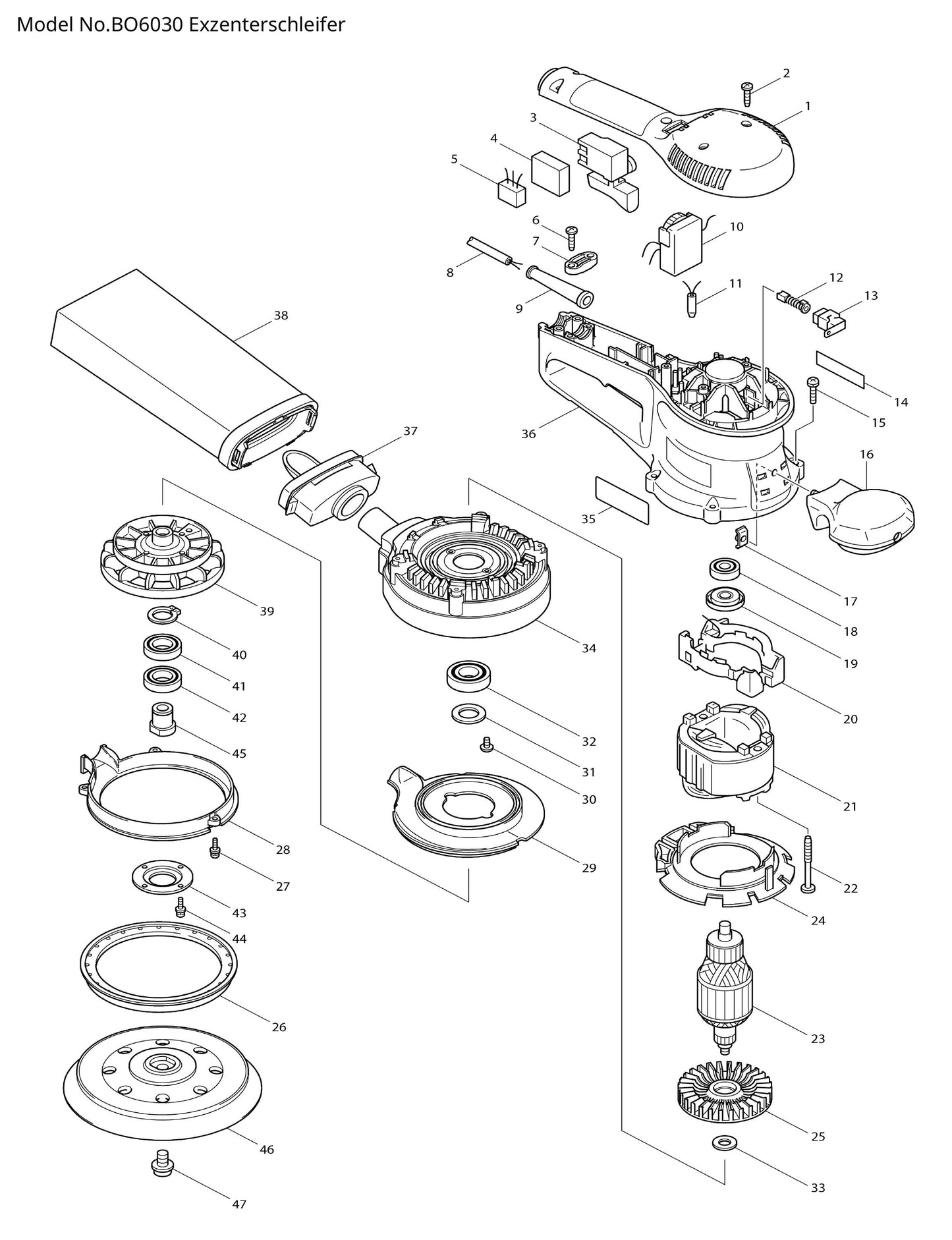 Makita BO6030 Ersatzteile