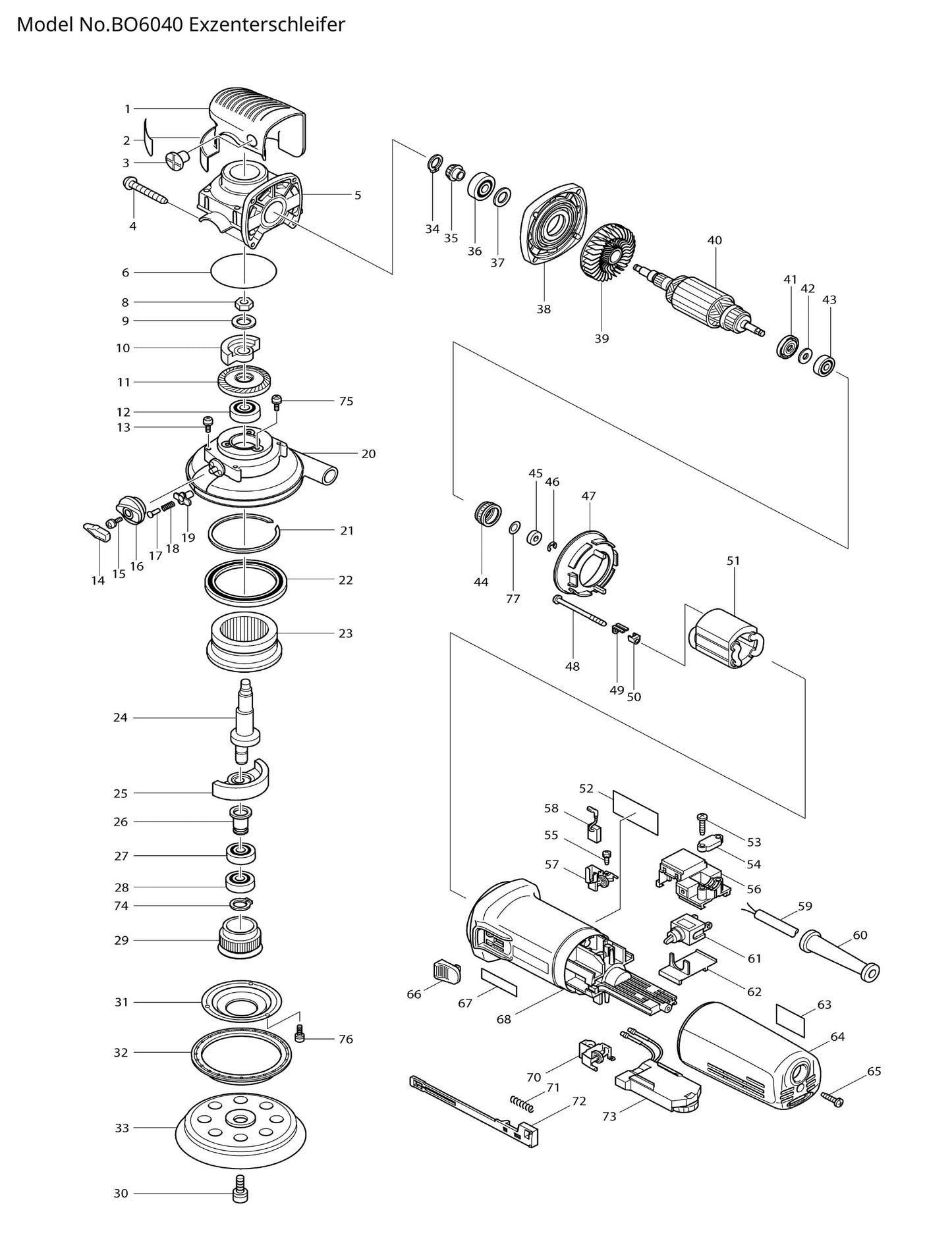 Makita BO6040 Ersatzteile