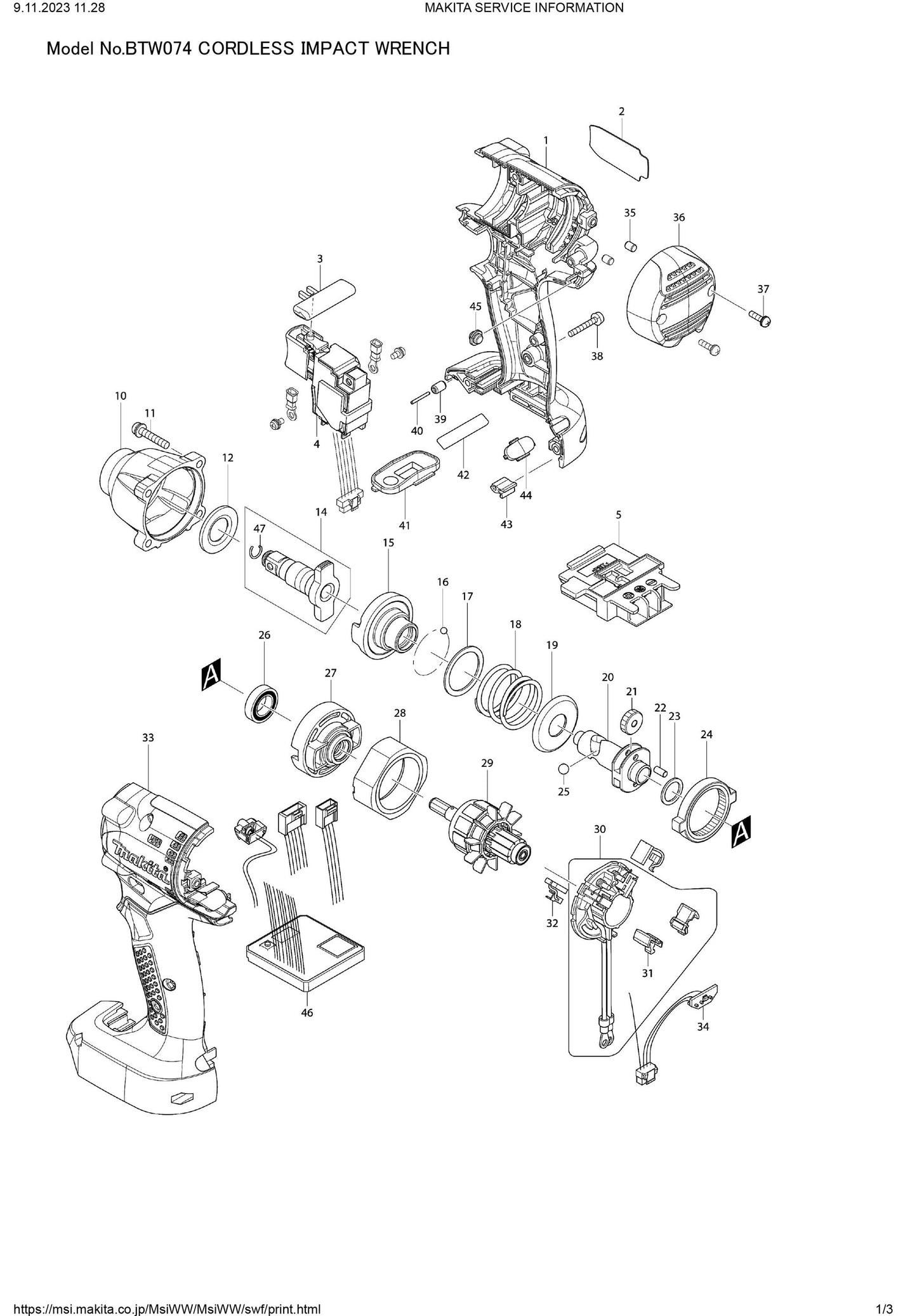 Makita BTW074 Ersatzteile