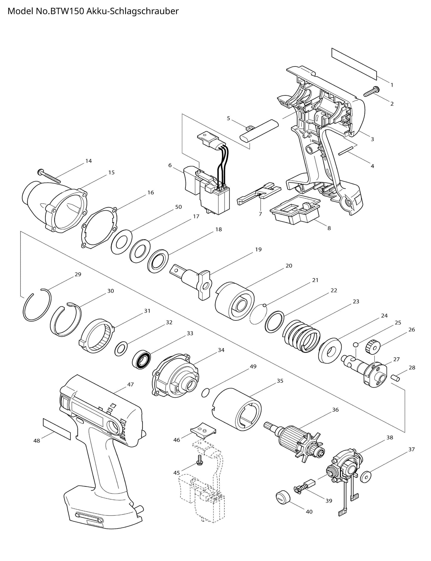 Makita BTW150 Ersatzteile