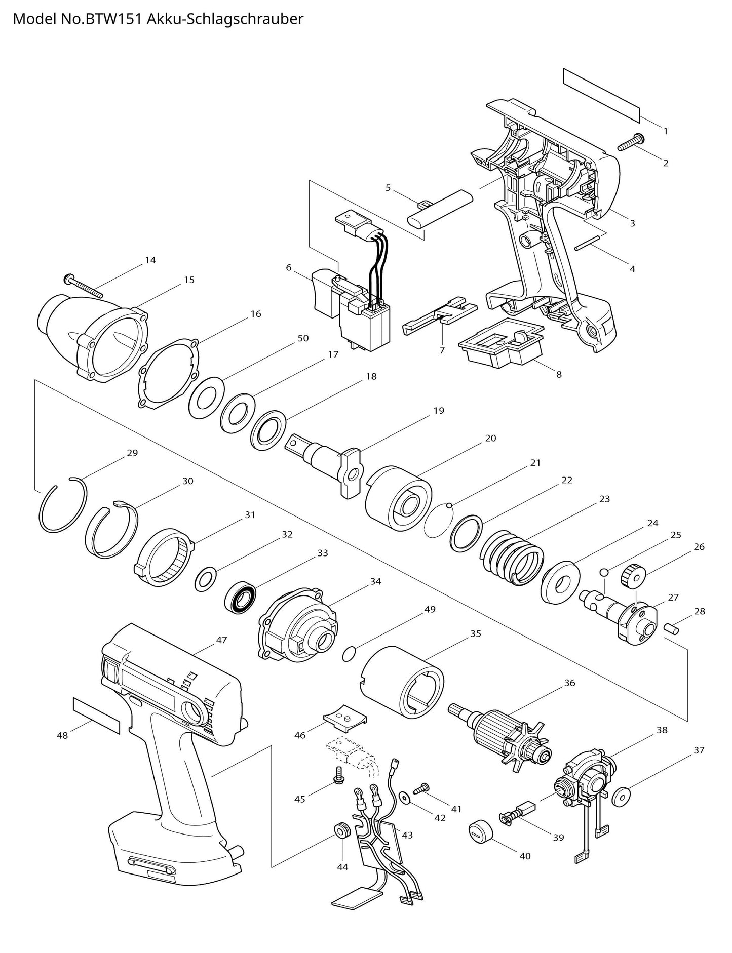 Makita BTW151 Ersatzteile