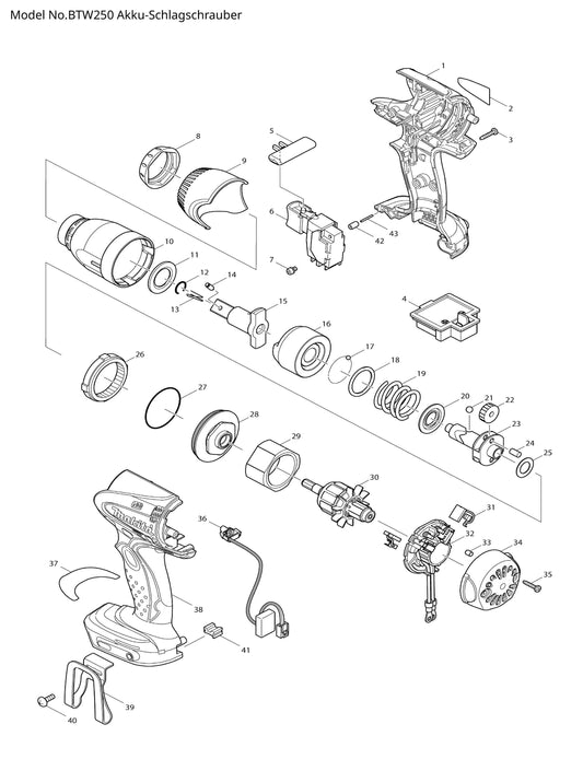 Makita BTW250 Ersatzteile
