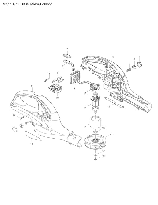 Makita BUB360 Ersatzteile