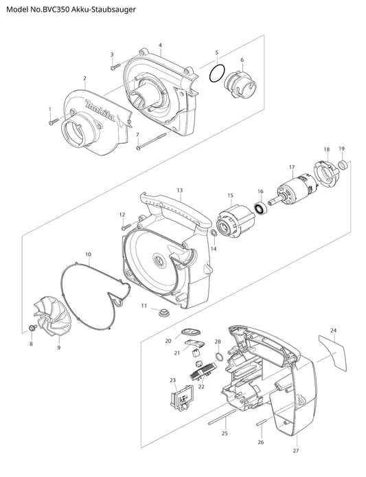 Makita BVC350 Ersatzteile