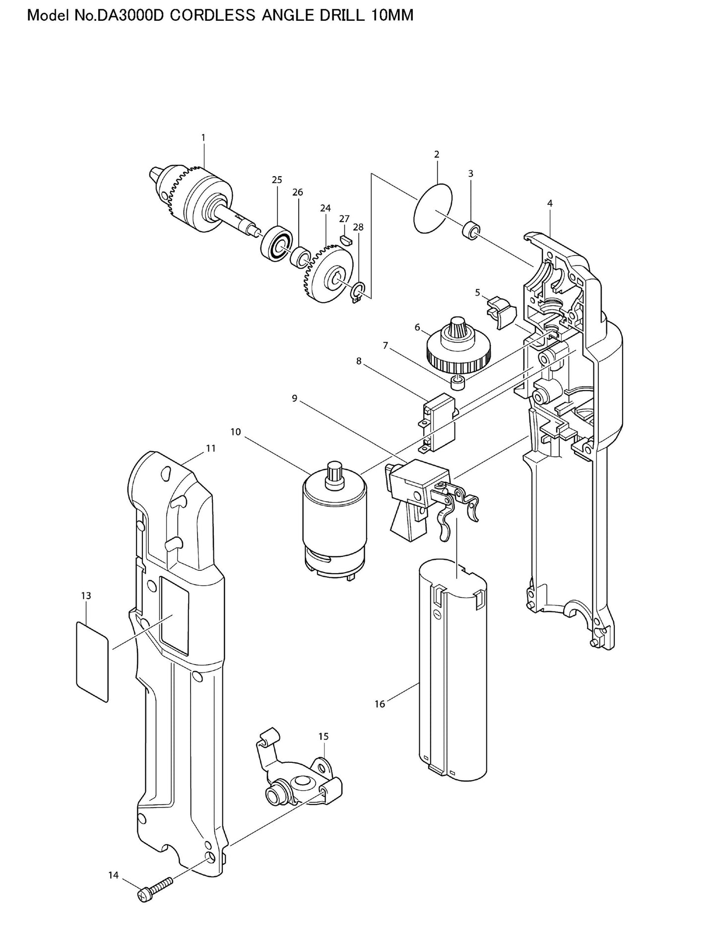 Makita DA3000D Ersatzteile