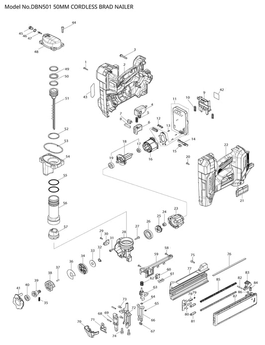Makita DBN501 Ersatzteile