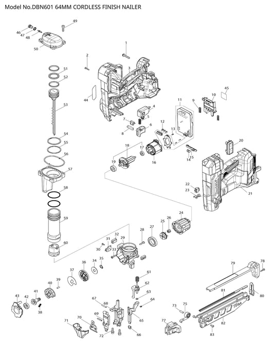 Makita DBN601 Ersatzteile
