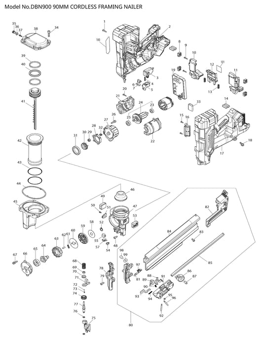 Makita DBN900 Ersatzteile