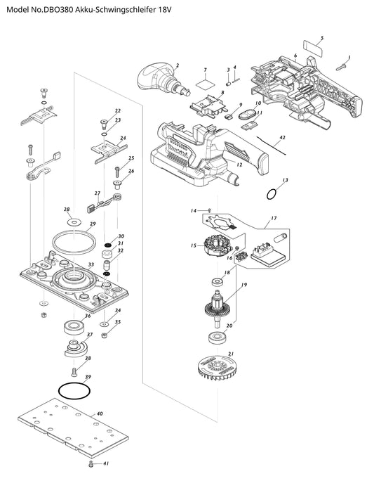 Makita DBO380 Ersatzteile