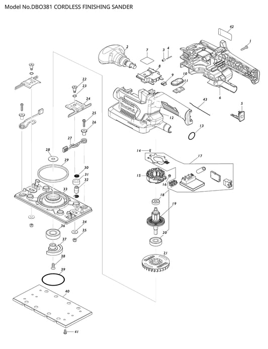 Makita DBO381 Ersatzteile