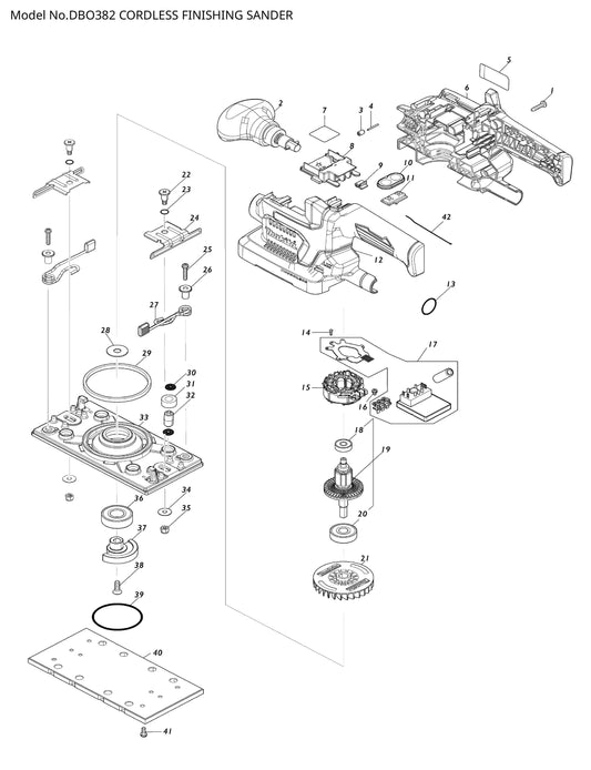Makita DBO382 Ersatzteile