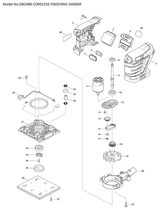 Makita DBO480 Ersatzteile