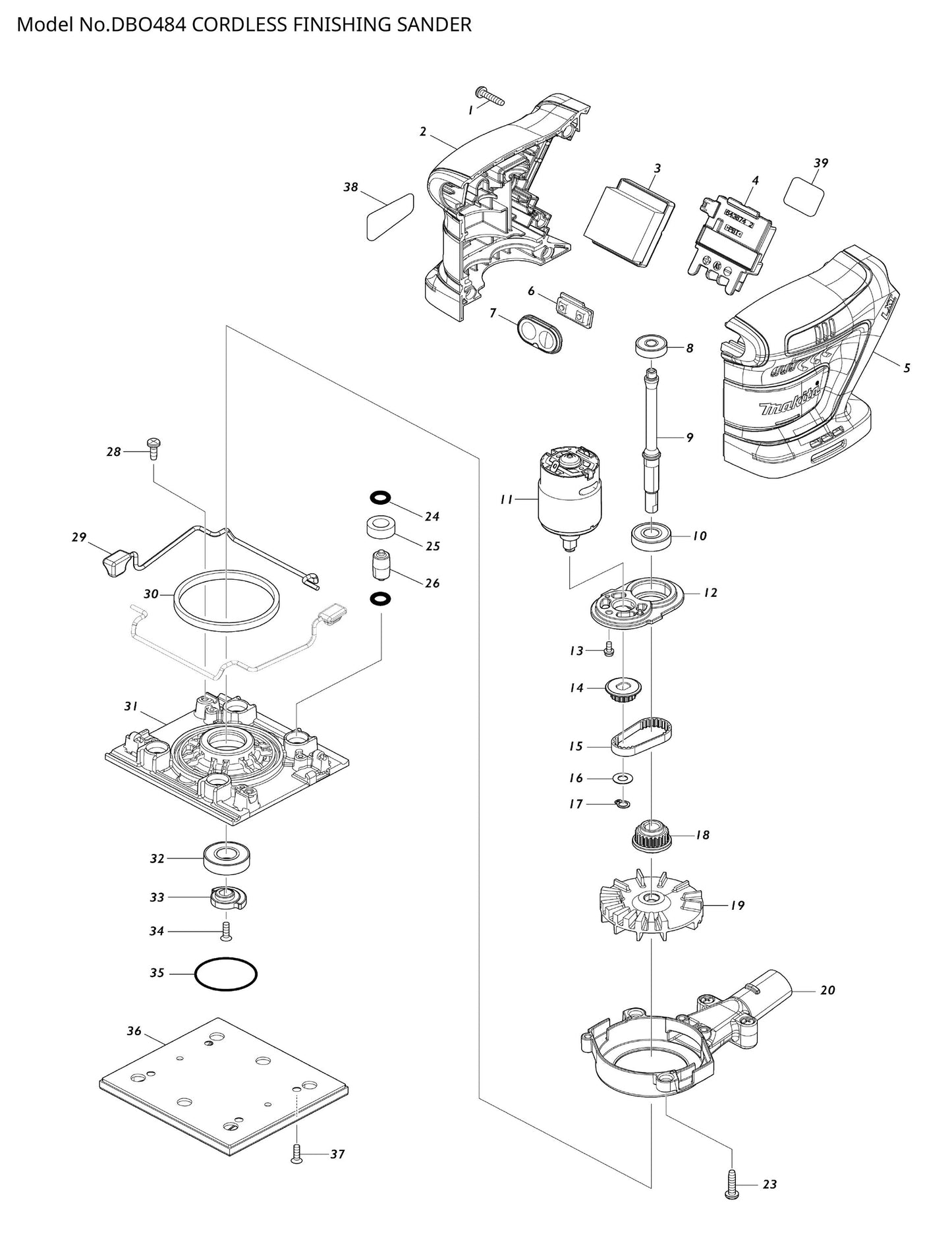 Makita DBO484 Ersatzteile
