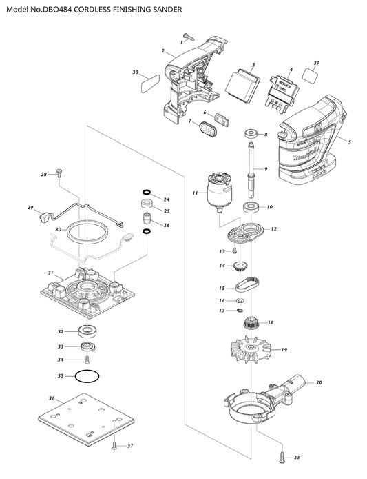 Makita DBO484 Ersatzteile