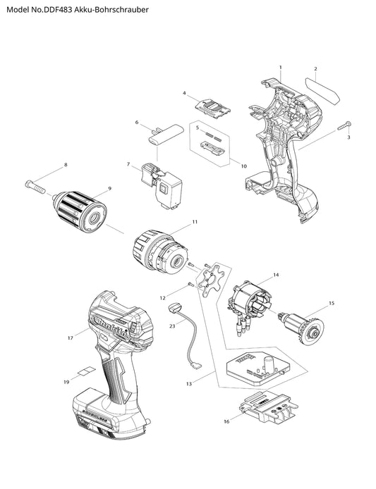 Makita DDF483 Ersatzteile