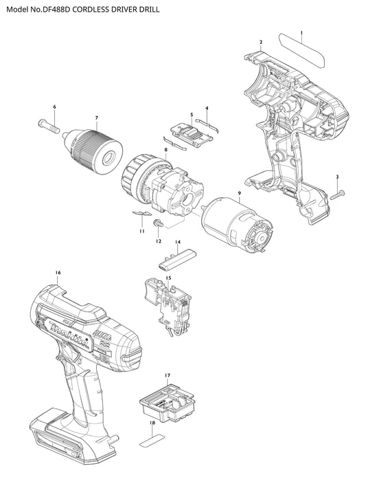 Makita DF488D Ersatzteile