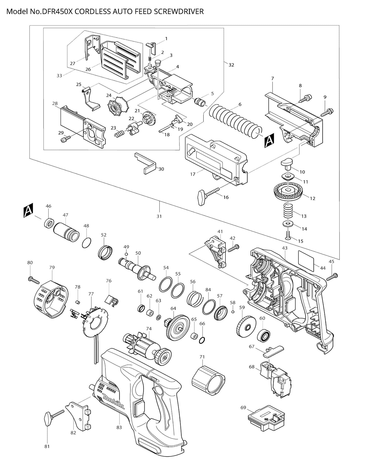 Makita DFR450 Ersatzteile