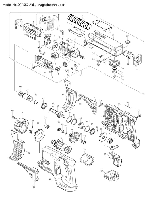 Makita DFR550 Ersatzteile