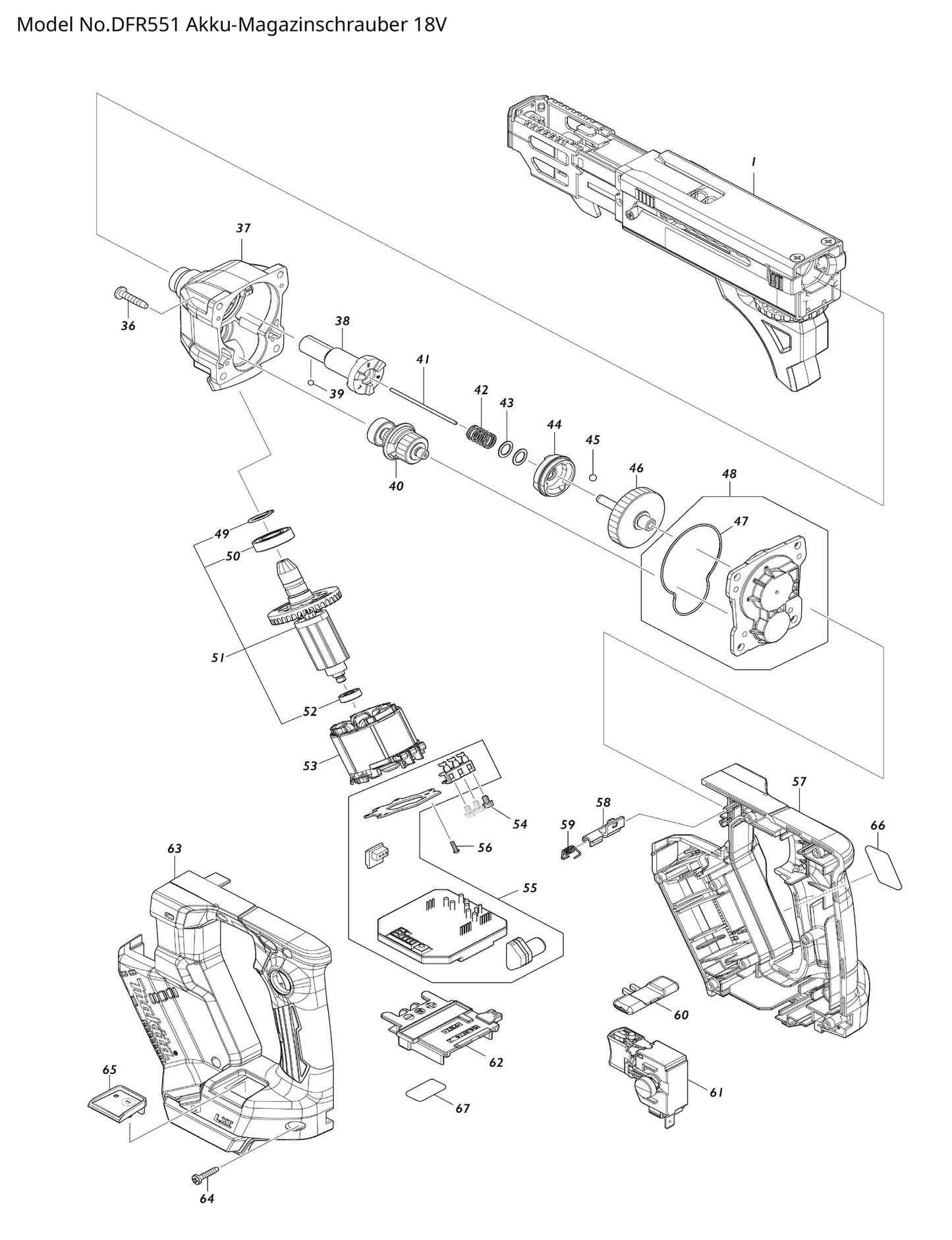 Makita DFR551 Ersatzteile