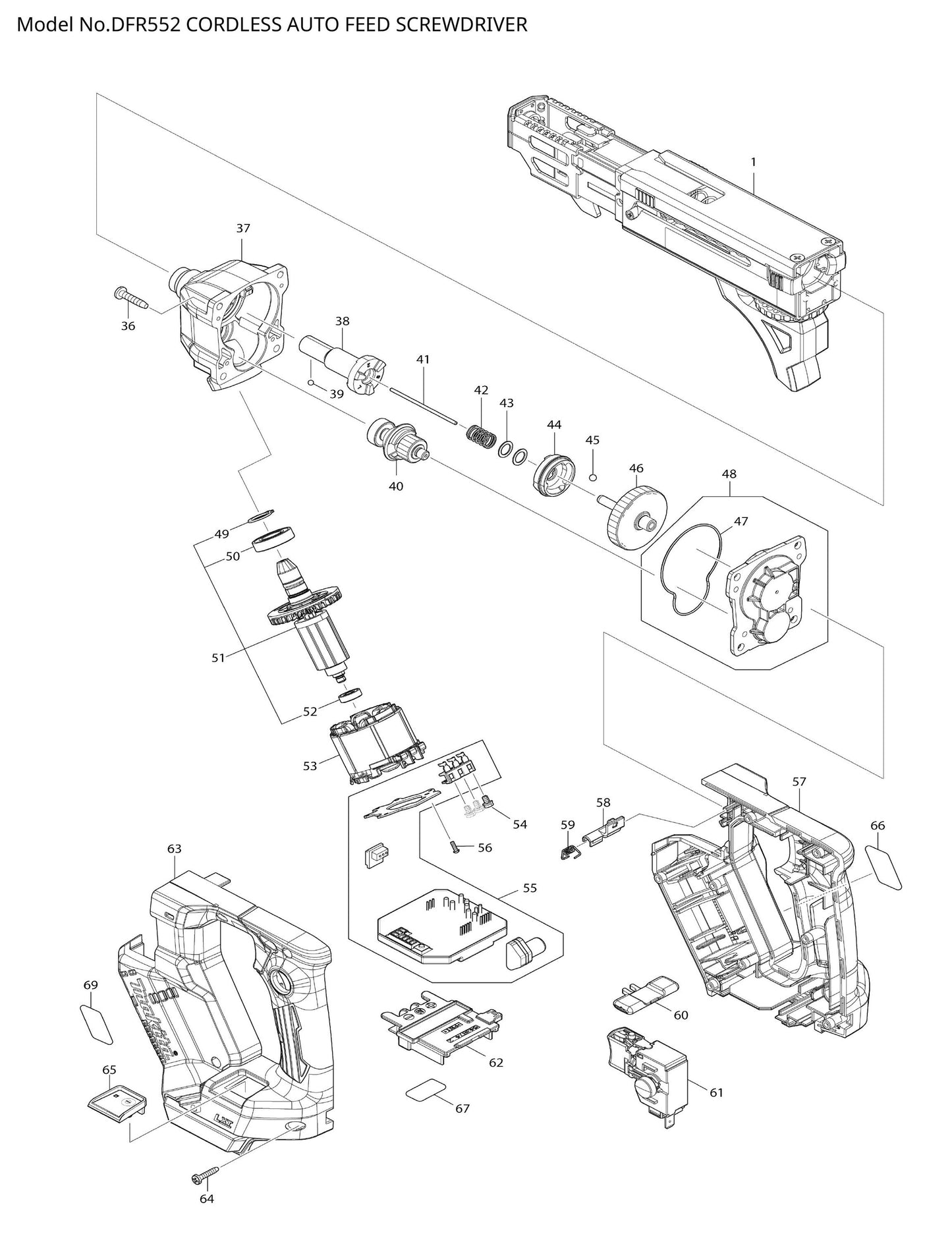 Makita DFR552 Ersatzteile