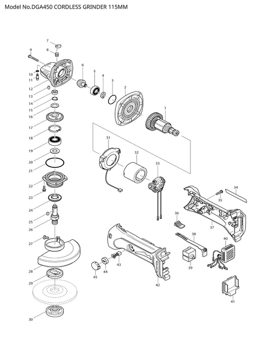 Makita DGA450 Ersatzteile