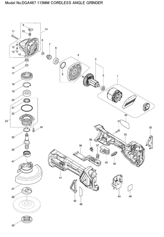 Makita DGA467 Ersatzteile
