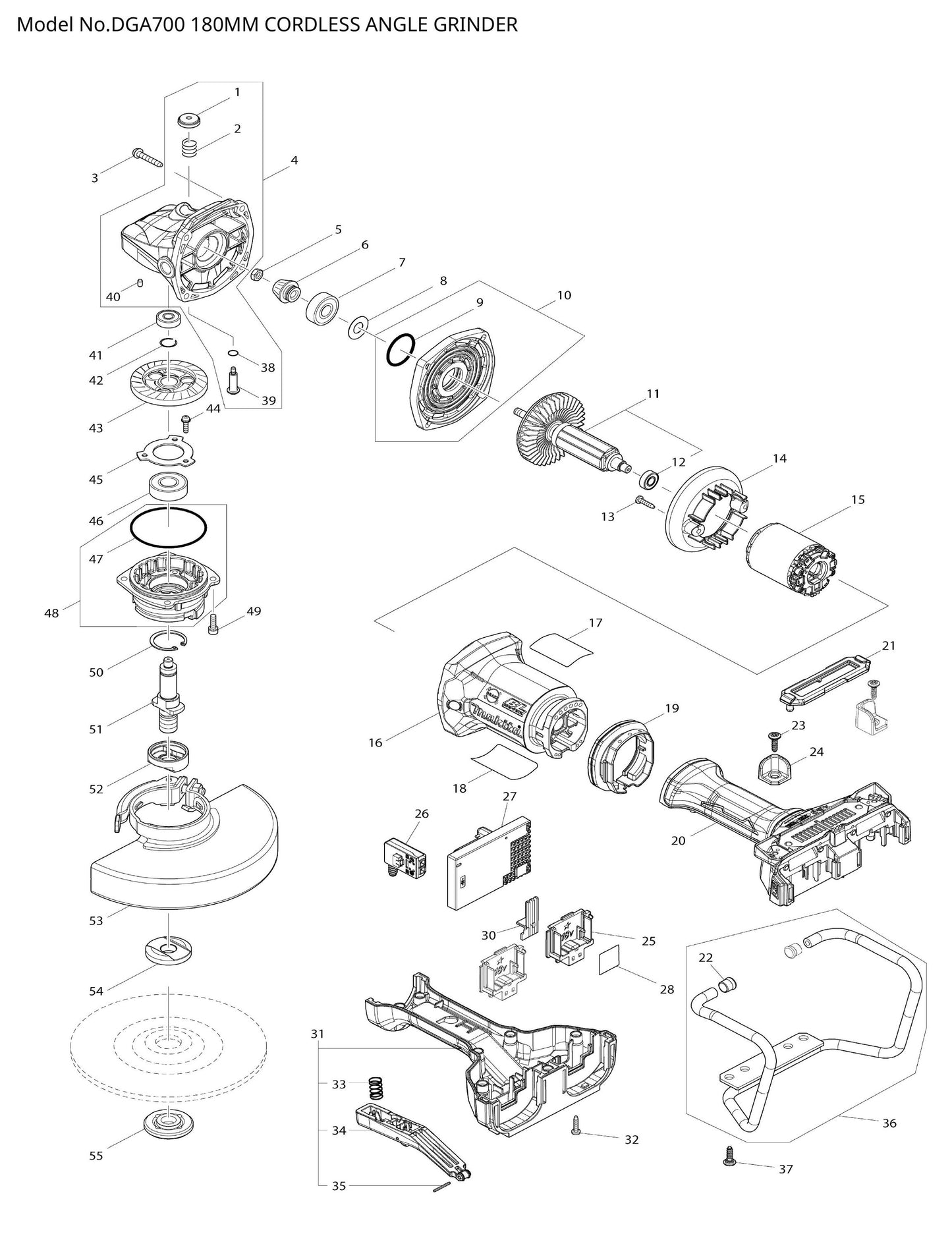Makita DGA700 Ersatzteile