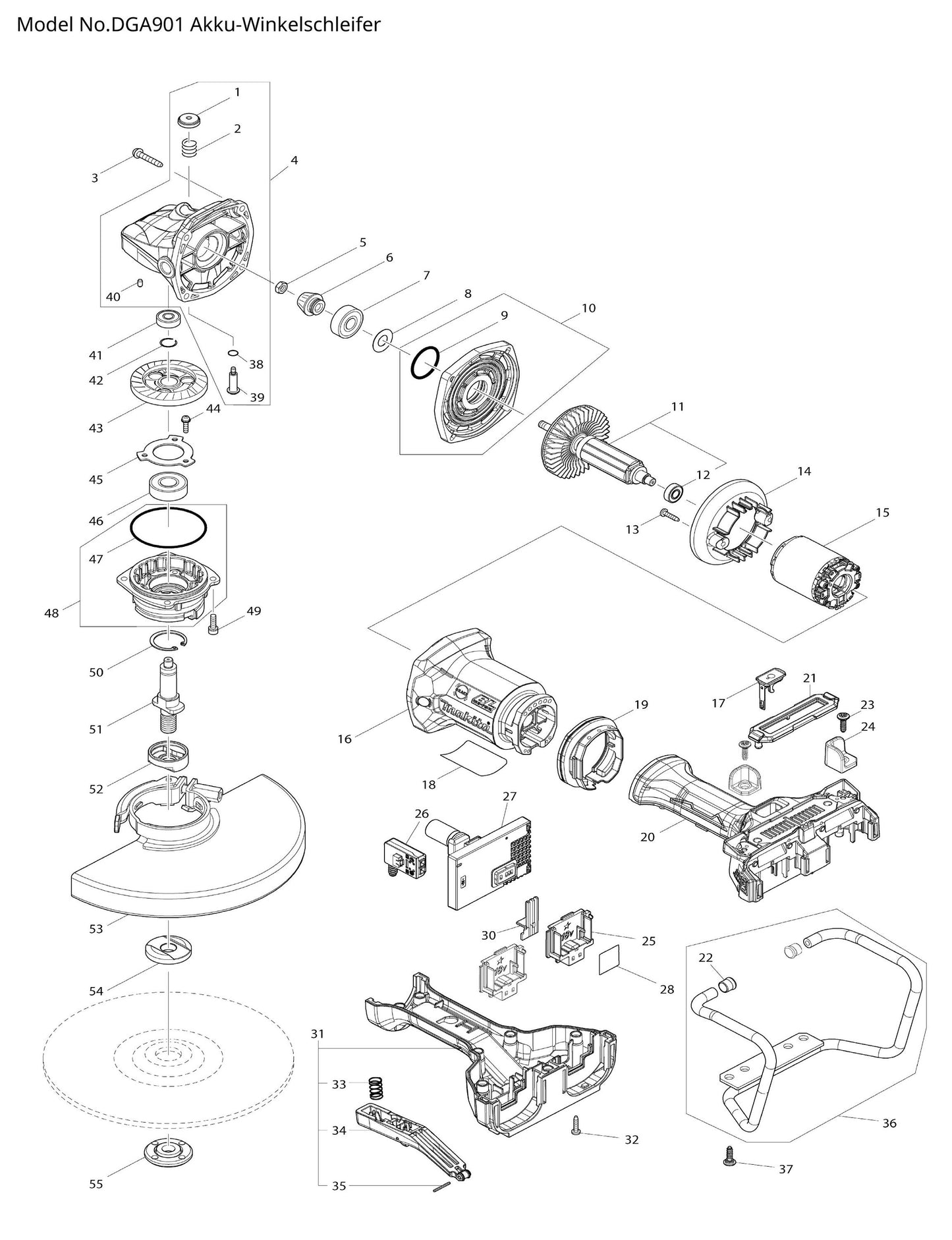 Makita DGA901 Ersatzteile