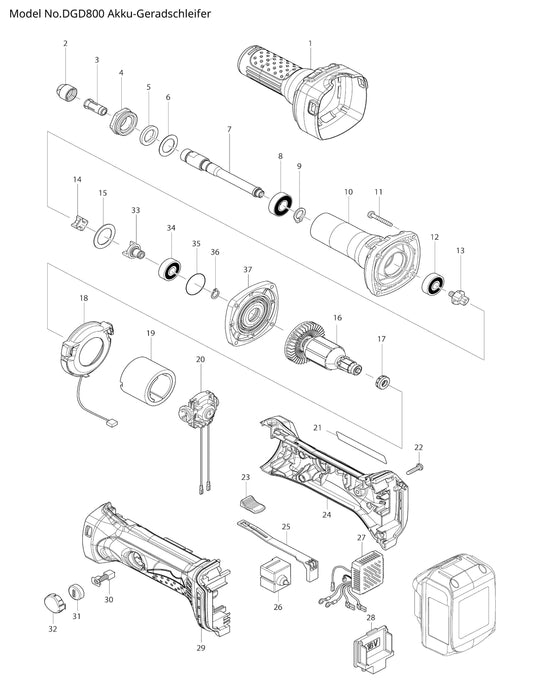 Makita DGD801 Ersatzteile